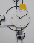Large Wall Clock Non-Ticking Silent, Modern Metal Big Decorative Wall Clock