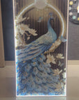 Home decoration modern design popular wall panel art crystal porcelain painting Operating With Remote peacock LED wall painting (24×48 inch)