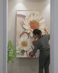 Modern Led Wall Flower Painting, Beautiful Living Room Painting (Size:- 2*4 feet)