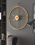 Unique Designer Metal Round 2 Ring Wall Clock for Living Room & Home - Shreya home decor