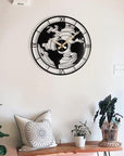 World Map Wooden Wall Clock for Home Decor Bedroom Office Farm House Living Room Hall Housewarming Gift - Shreya home decor