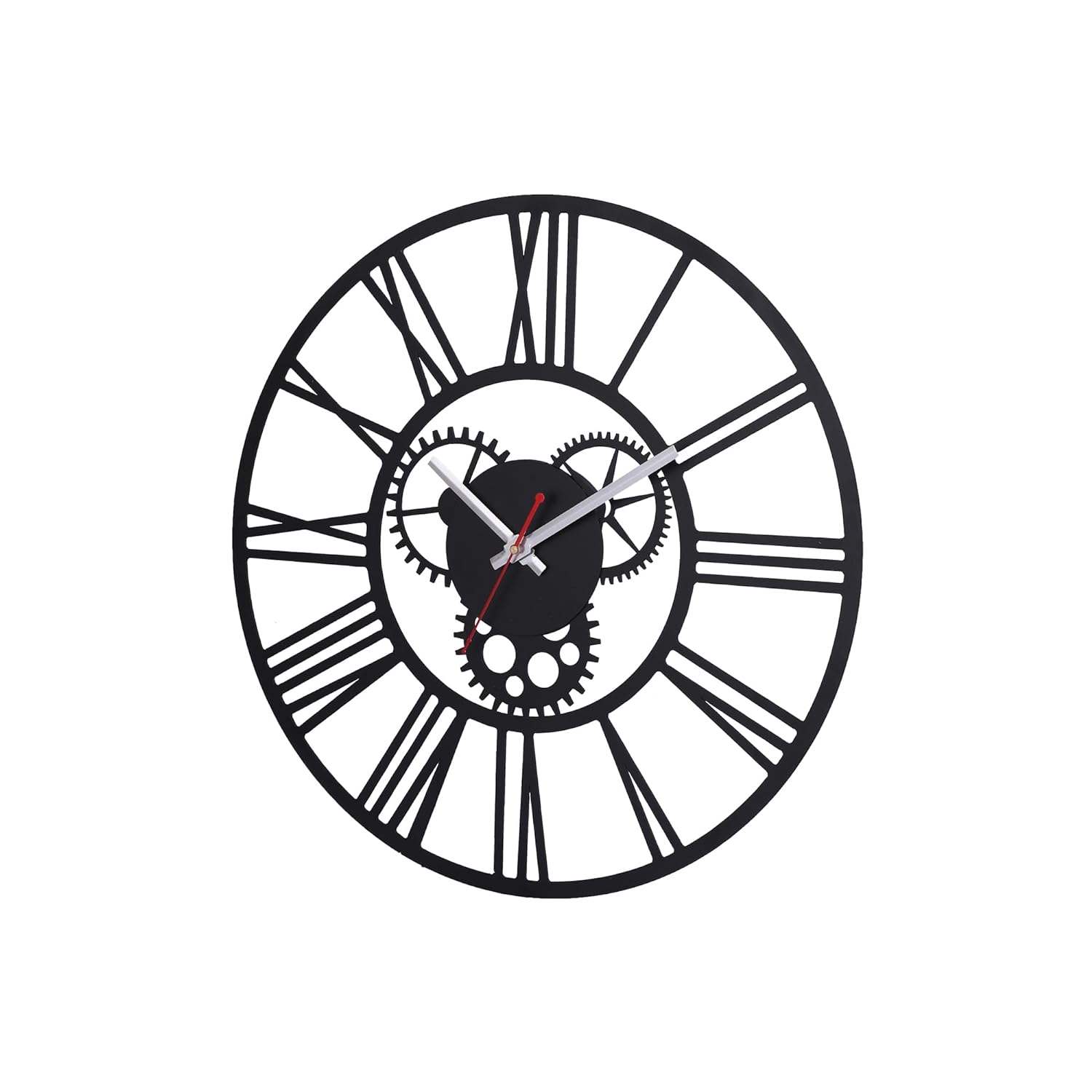 Clocks for Living Room  Analog Wall Clock, Black Rustic Farmhouse Metal Wall Clock for Office, Bedroom - Shreya home decor