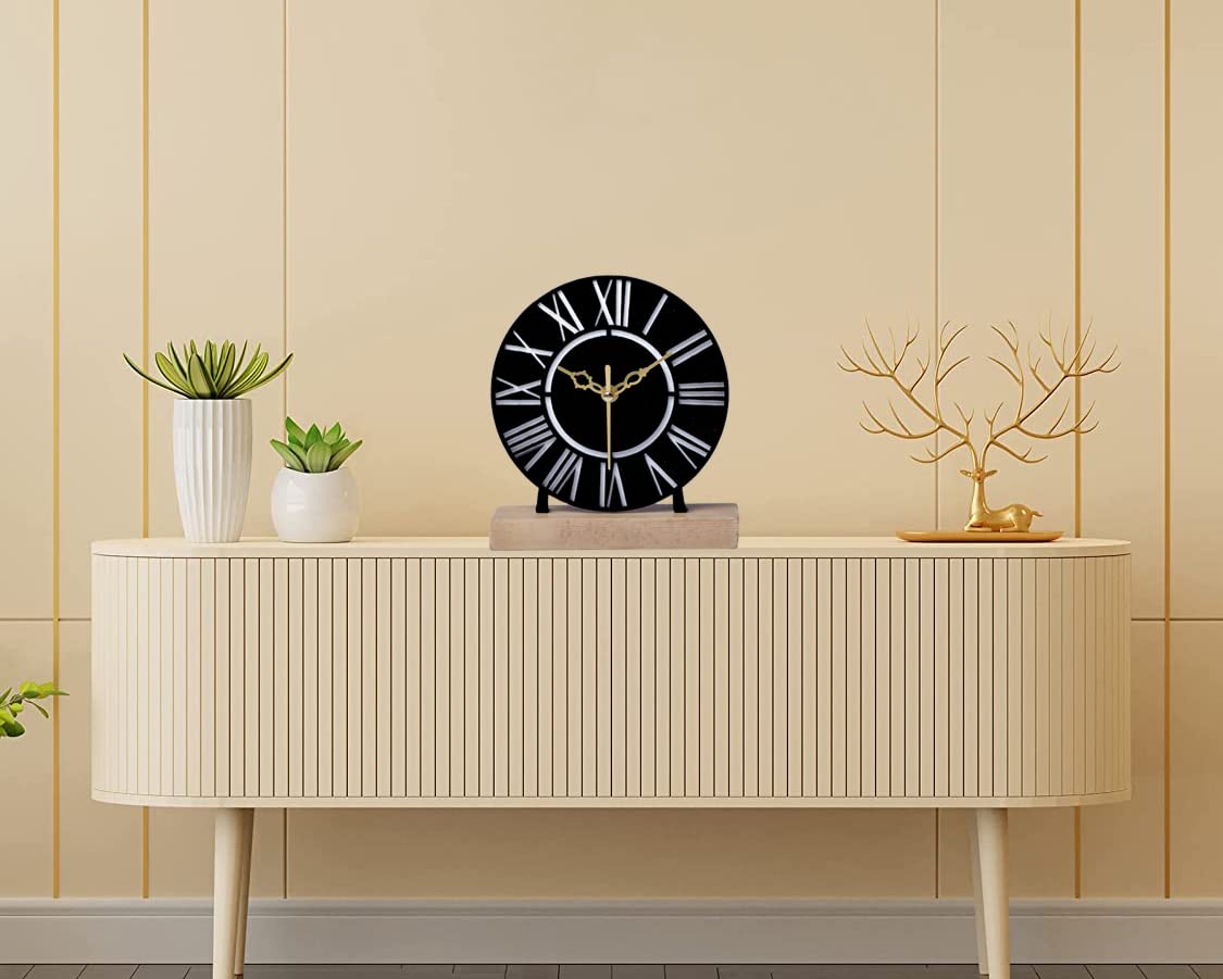 Designer Metal Wall Clock for Livingroom ,Office Table Accessories (6 inch) - Shreya home decor