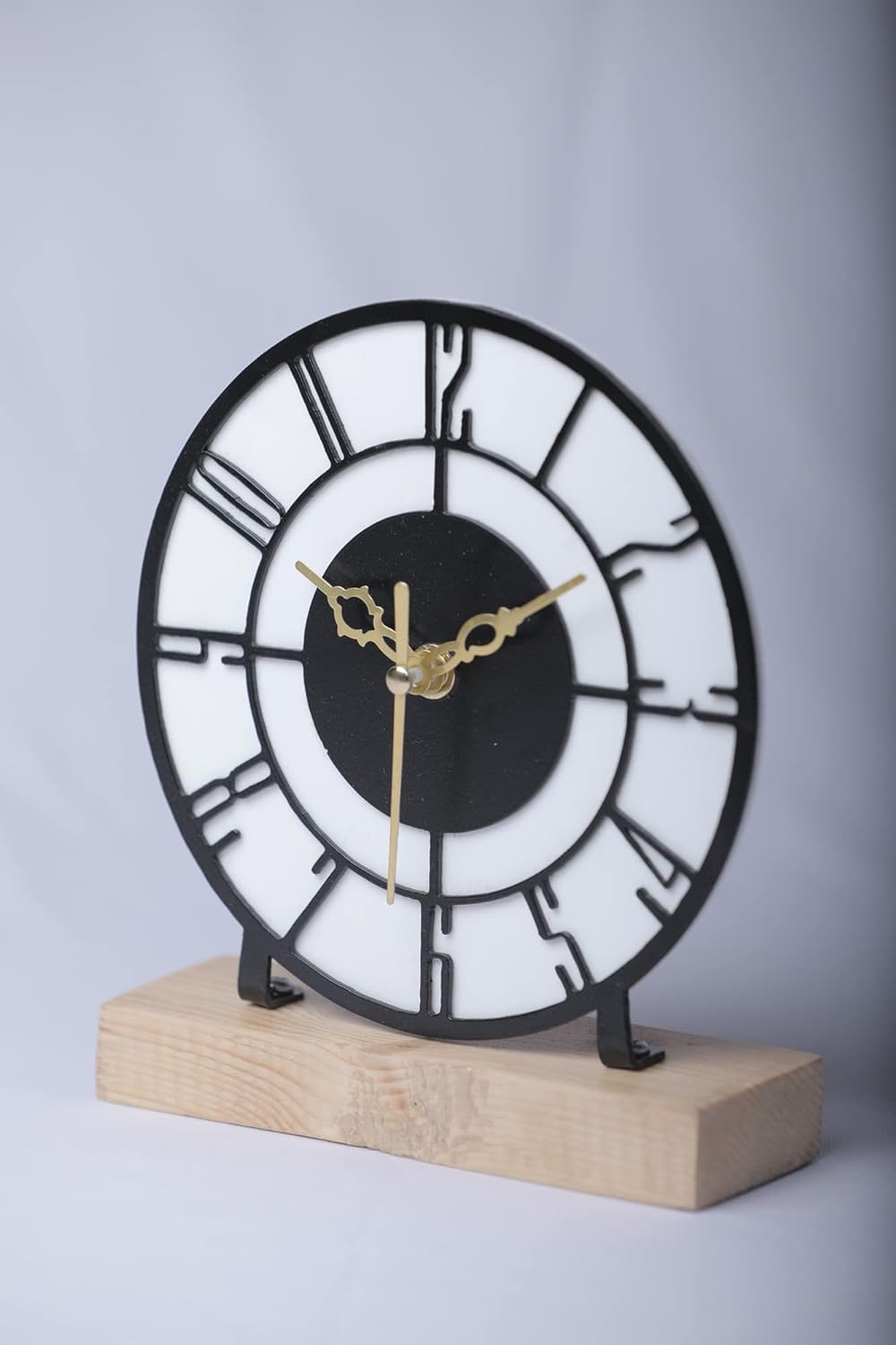 Designer Metal Round Table Clock for Living Room & Home, Used for Study Table/Office Desk/Showpiece/Gift Item (6 inch) - Shreya home decor