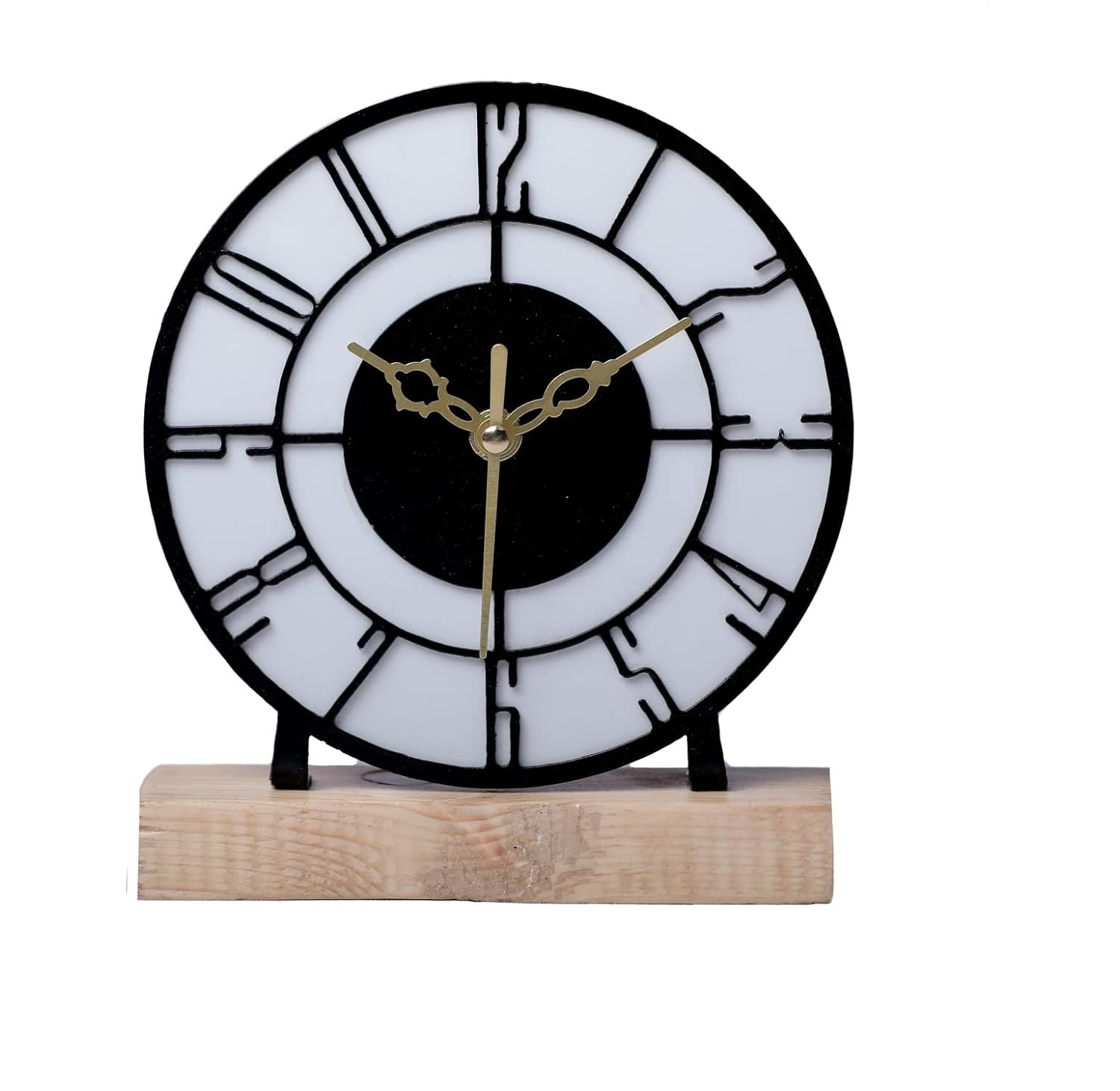 Designer Metal Round Table Clock for Living Room & Home, Used for Study Table/Office Desk/Showpiece/Gift Item (6 inch) - Shreya home decor