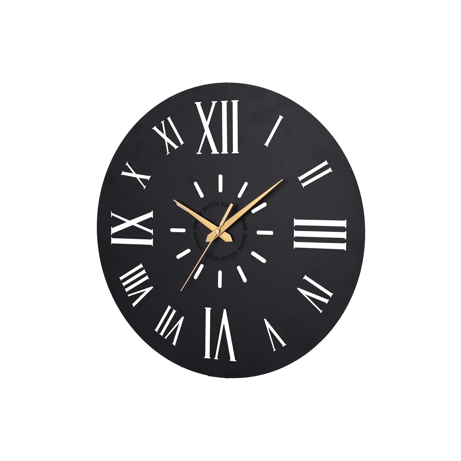 Black Analog Metal Wall Clock Rustic Farmhouse Clock for Office, Bedroom, Living Room - Shreya home decor