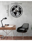 World Map Wooden Wall Clock for Home Decor Bedroom Office Farm House Living Room Hall Housewarming Gift - Shreya home decor