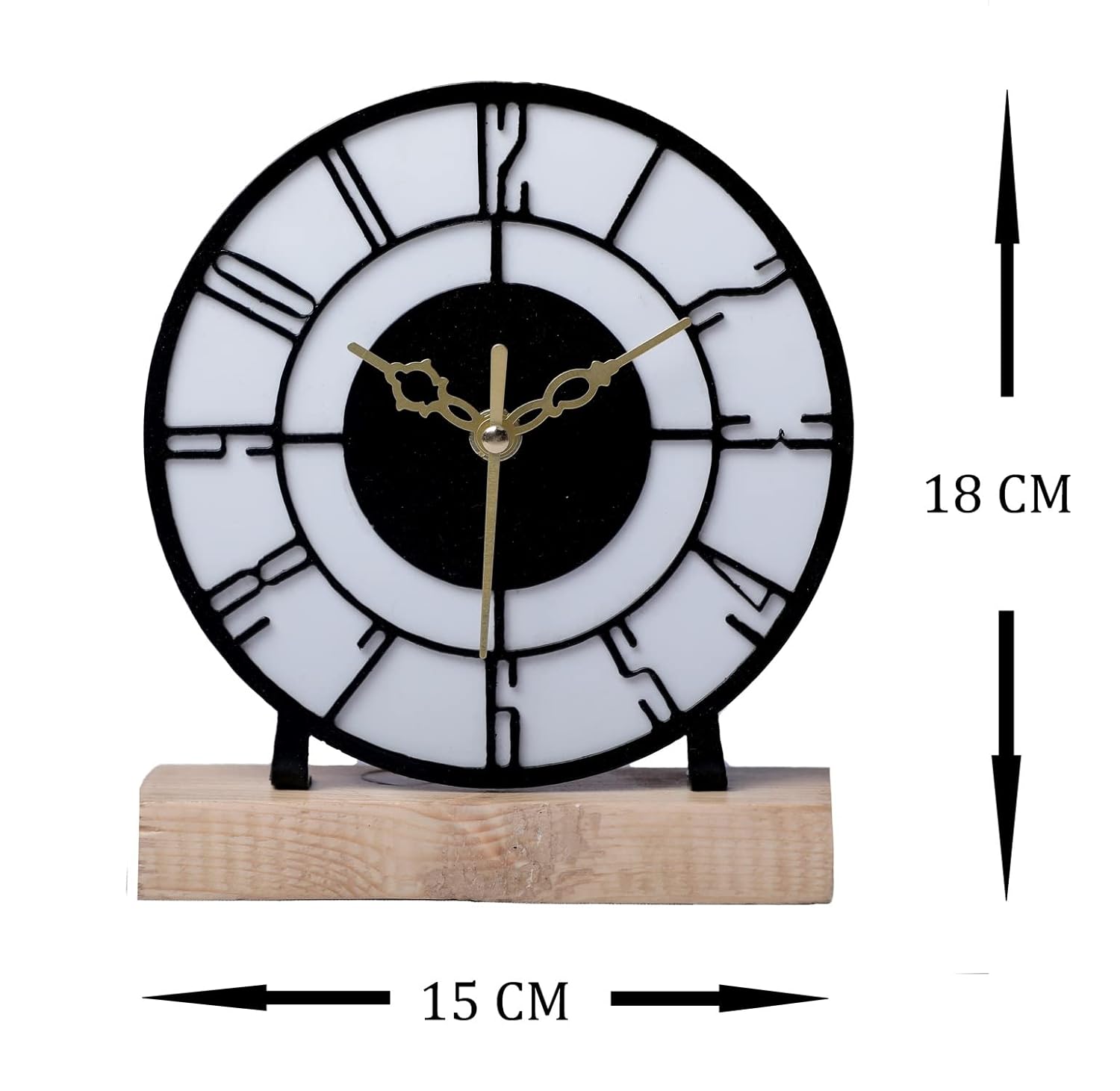 Designer Metal Round Table Clock for Living Room & Home, Used for Study Table/Office Desk/Showpiece/Gift Item (6 inch) - Shreya home decor