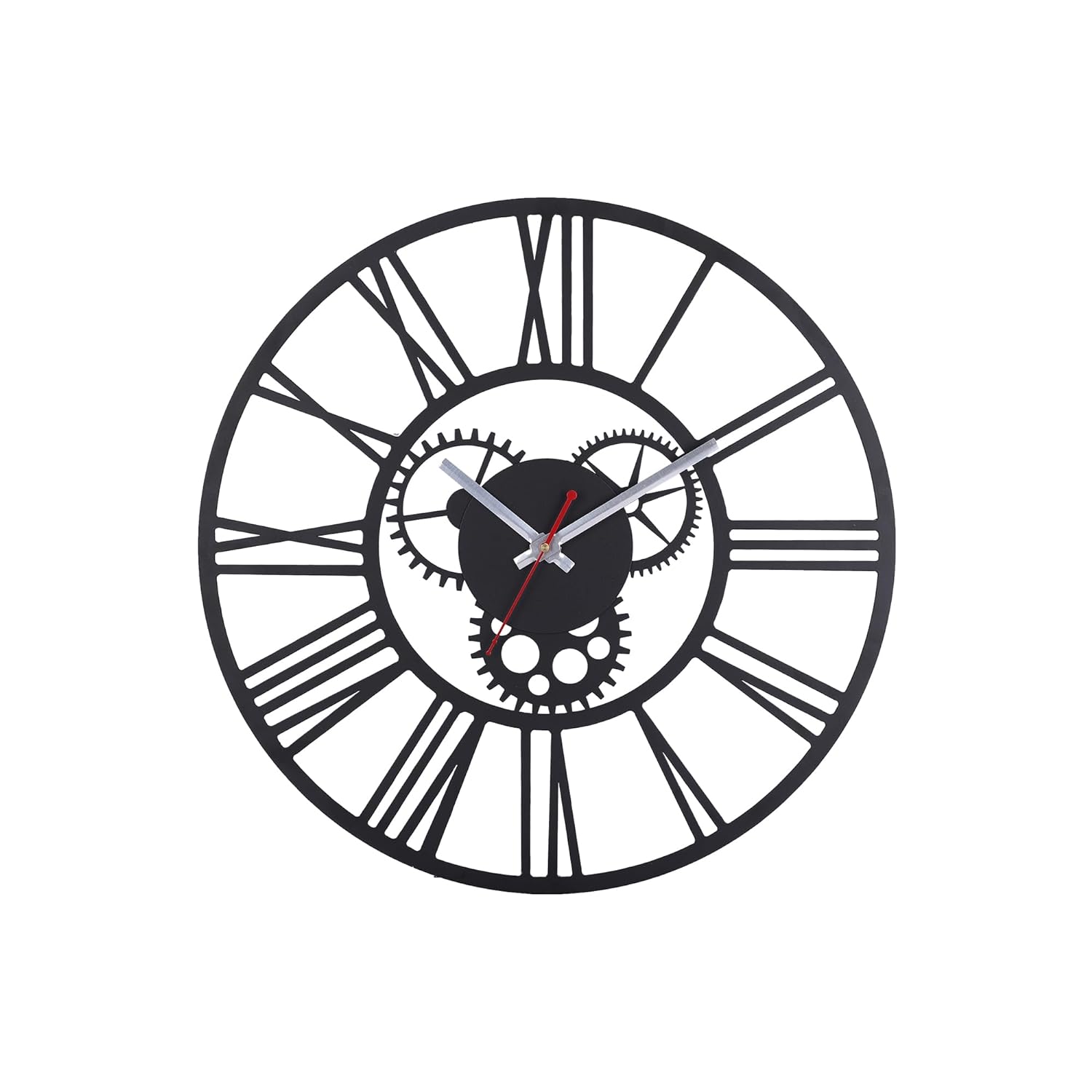 Clocks for Living Room  Analog Wall Clock, Black Rustic Farmhouse Metal Wall Clock for Office, Bedroom - Shreya home decor