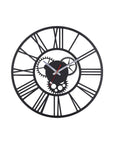 Clocks for Living Room Analog Wall Clock, Black Rustic Farmhouse Metal Wall Clock for Office, Bedroom - Shreya home decor