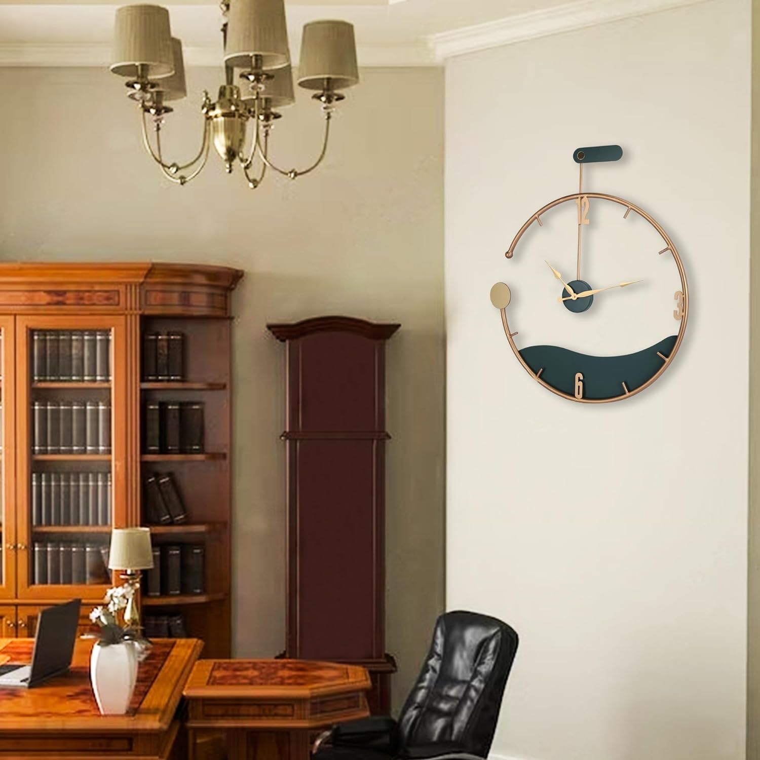 Rustic Farmhouse Double Ring Metal Wall Clock - Ticking Analog Wall Clock for Living Room, Office, and Bedroom - Shreya home decor