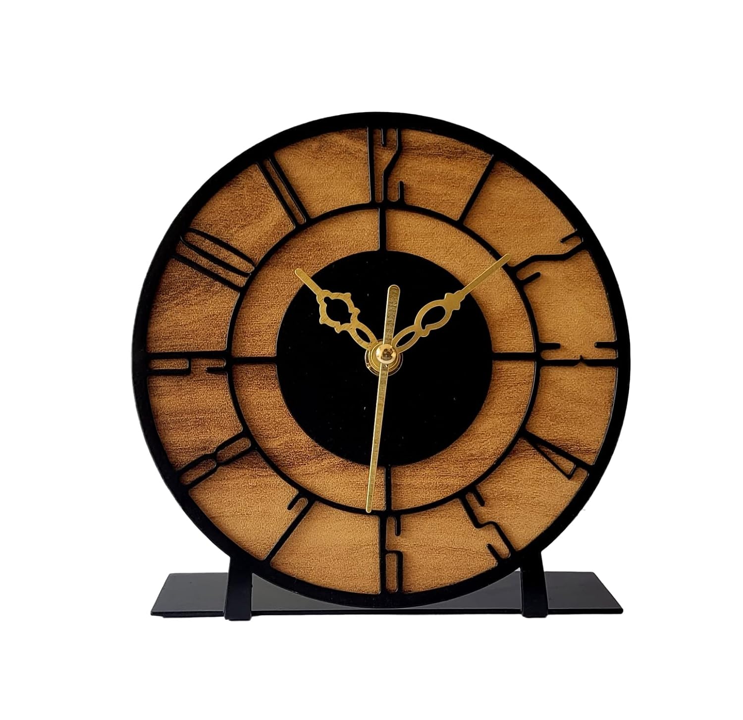 Designer Metal Round Table Clock for Living Room & Home, Used for Study Table/Office Desk/Showpiece/Gift Item (6 inch) - Shreya home decor
