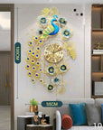 Peacock Metal Wall Clock Material-Wrought Iron - Shreya home decor