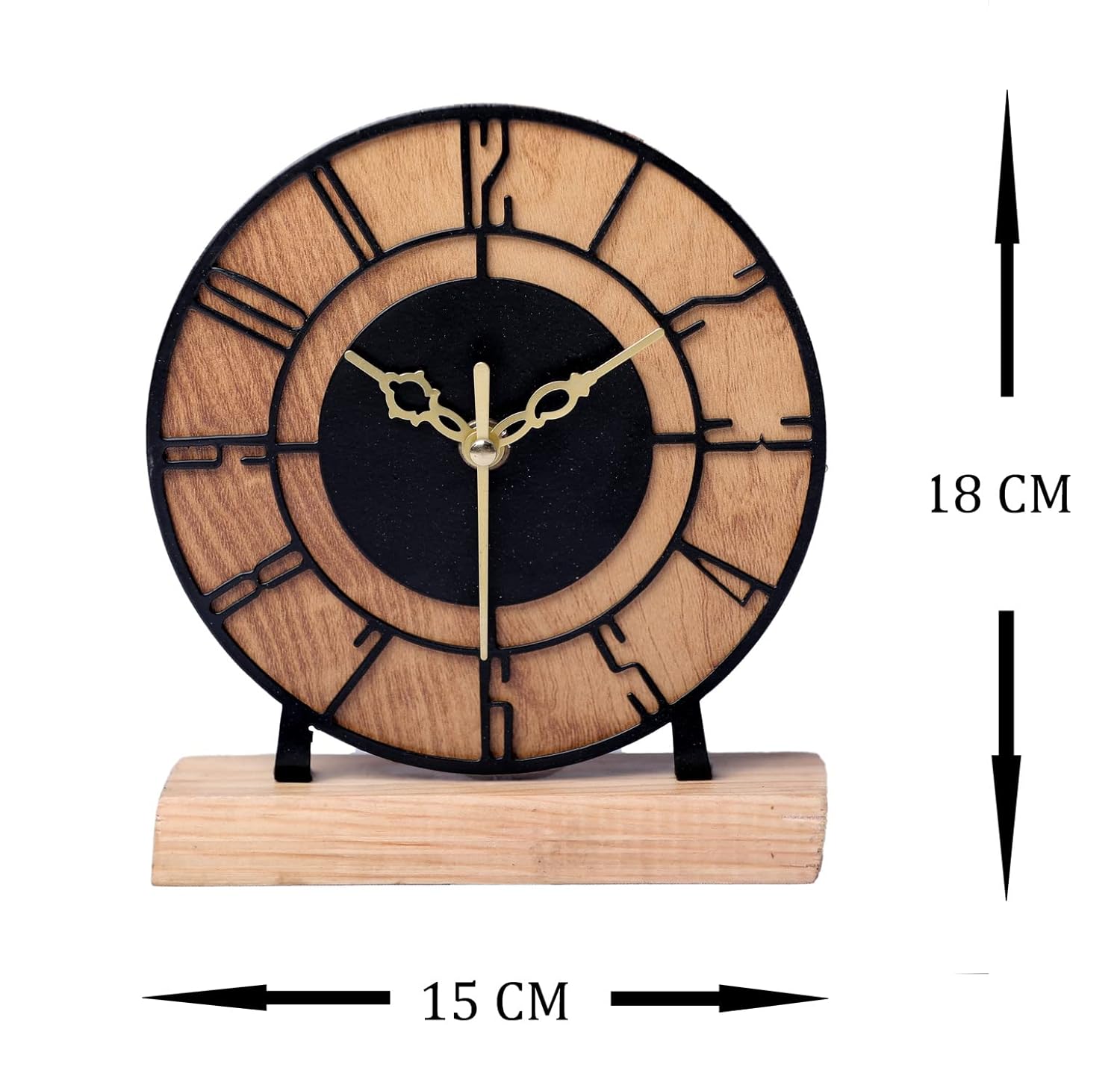 Arts Unique Designer Metal Round Table Clock for Living Room & Home (15 * 18 CM) - Shreya home decor