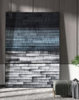 Oil Painting, Creative Blue Black Gray Space Stripes Texture Large Oil Painting - Shreya home decor