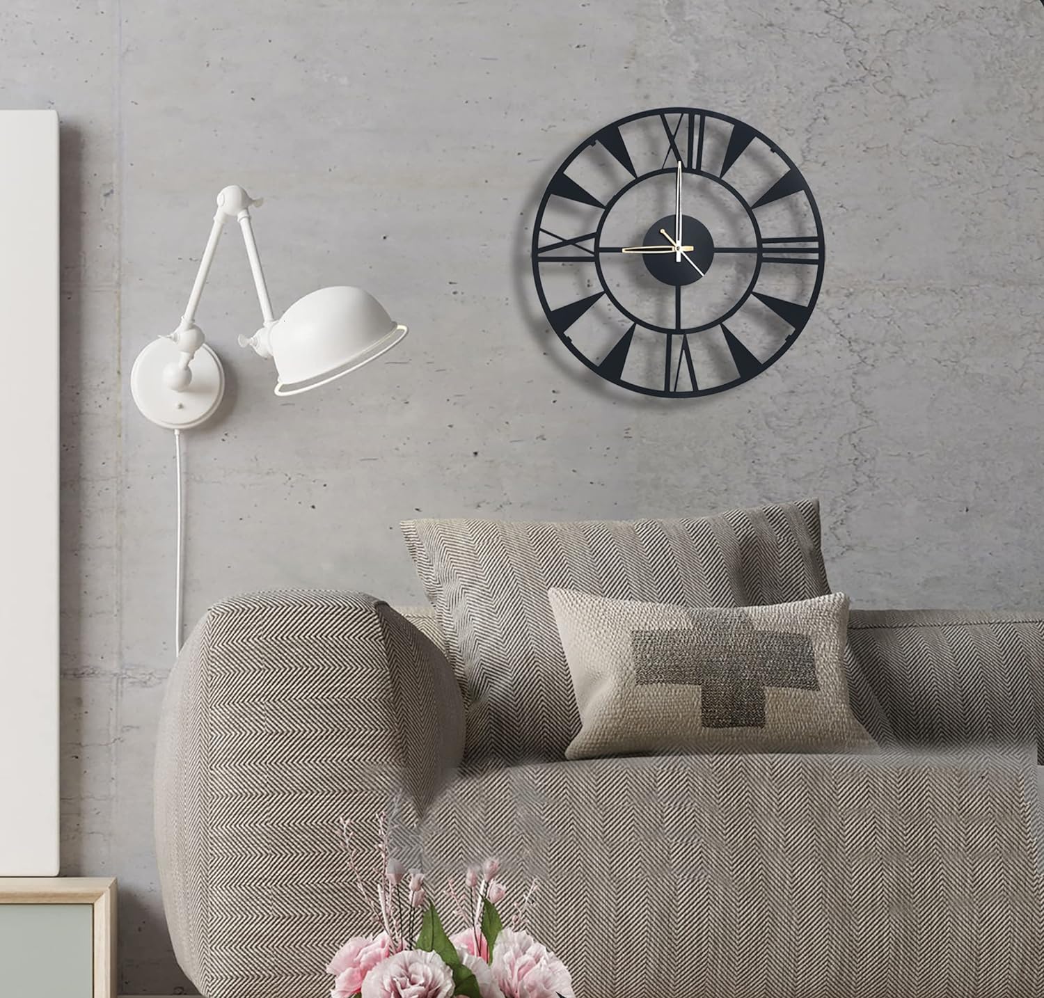 Designer Stylish Metal Wall Clock for Living Room, Bedroom, Office, Kitchen, Home and Hall, Antique Big Size Modern Wall Watch for Home Decor - Shreya home decor