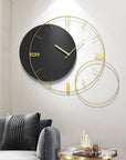 Modern Round Oversized Wall Clock Home Decor Art in Black - Shreya home decor