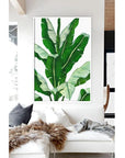 Banana Leaf Painting - Leaf Print, Palm Print Large Wall Art - Shreya home decor