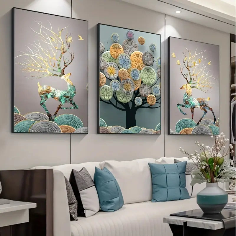 3PC Crystal Painting Wall Decoration for Living Room - Shreya home decor