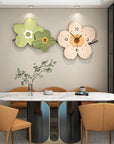 Floral Wall Clock for Living Room Simple Modern Atmosphere (80*38 cm)