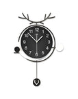 Black & White Abstract Shaped Traditional Wall Clock Size 56*38