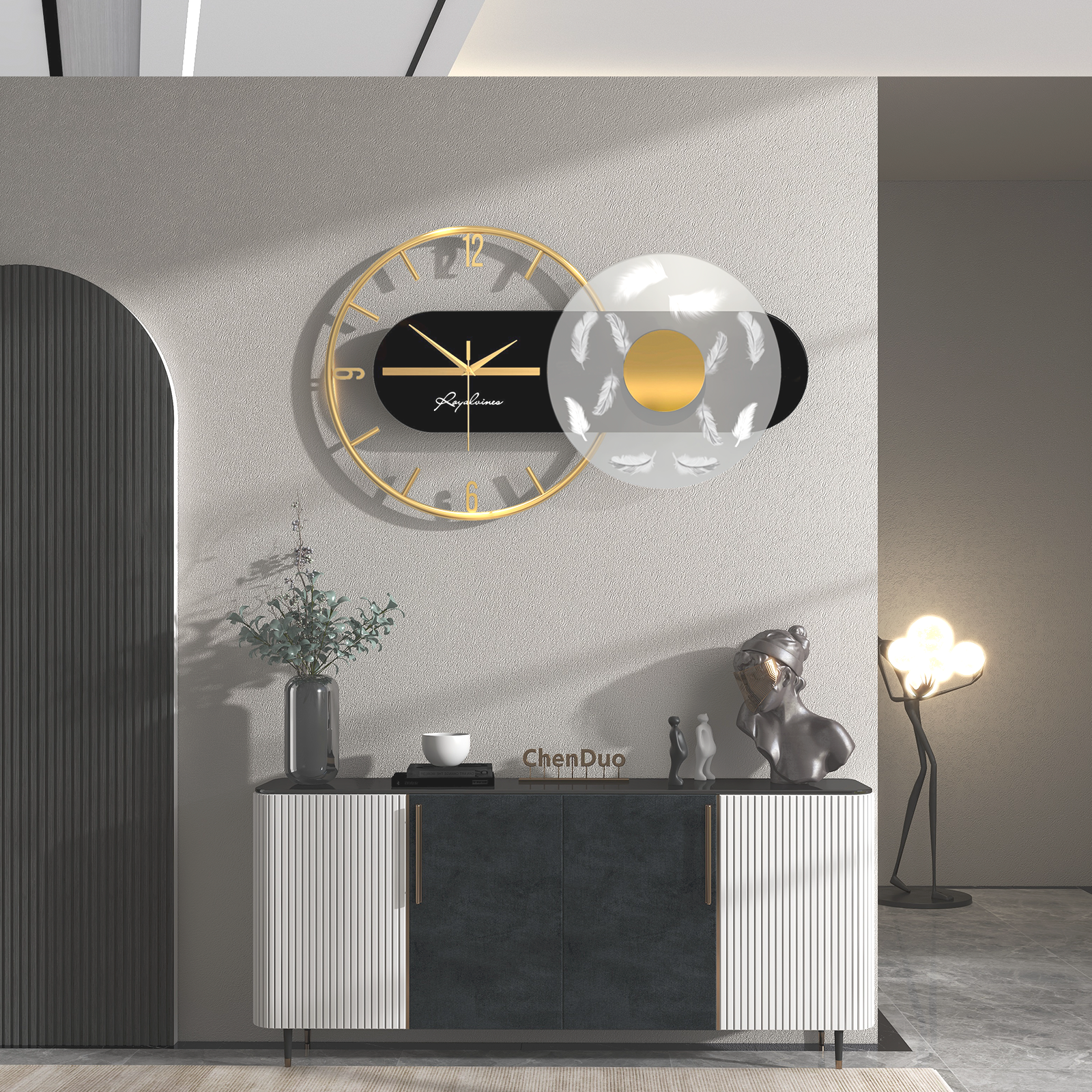 3D Wall Clock with Light Geometric Silent Wall Clock - Shreya home decor