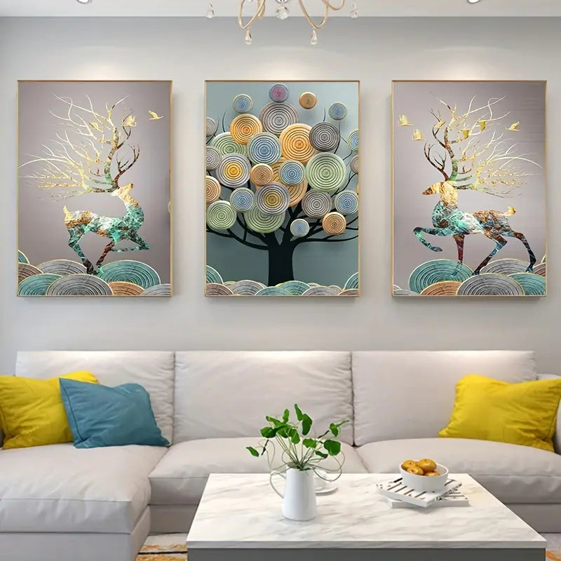 3PC Crystal Painting Wall Decoration for Living Room - Shreya home decor