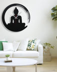 Meditating Buddha Metal Wall Clock