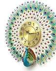 Metal Peacock Big Large Decorative Luxury Living Room Farmhouse Wall Clock