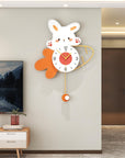 Rabbit Metal Wall Clocks for Living Room Decor (size  65*47)CM