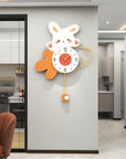 Rabbit Metal Wall Clocks for Living Room Decor (size  65*47)CM