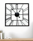 Black Square Shaped Metal Wall Clock (size 50*50)cm