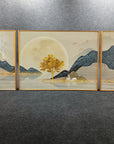 Rising Sun Landscape Wall Decoration Crystal Painting (40*60*2+60*80 Cm)