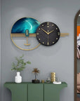 Sea Green Designer Wall Clock for Living Room, Hall & Bedroom | Stylish Clock Size 65*35