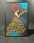 Eternal Butterfly Lady Dress Handmade Painting 60*90cm