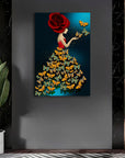 Eternal Butterfly Lady Dress Handmade Painting 60*90cm