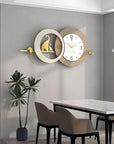 White & Beige Geometric Contemporary Wall Clock