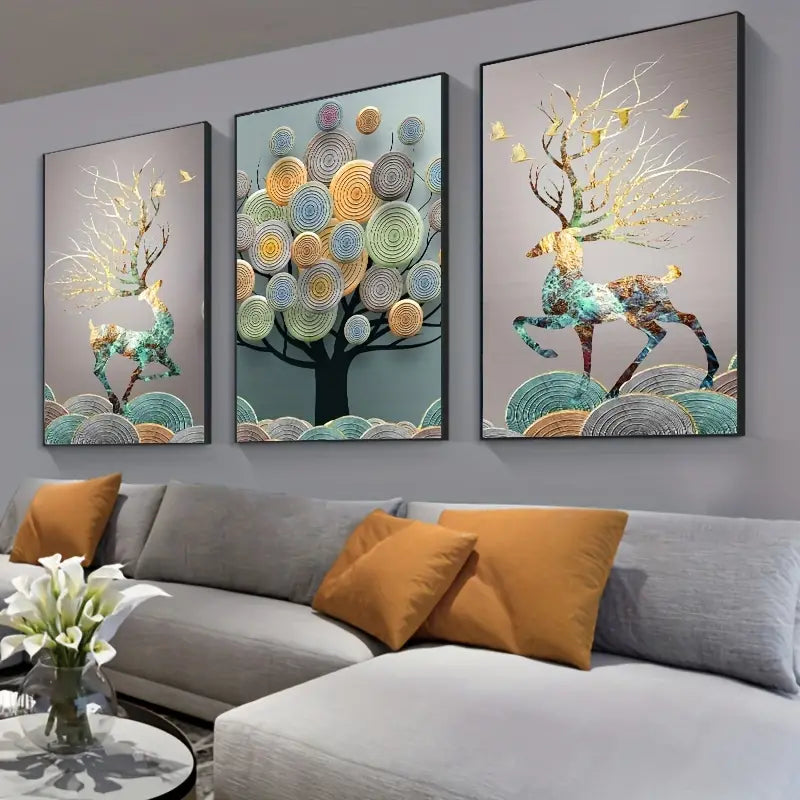 3PC Crystal Painting Wall Decoration for Living Room - Shreya home decor