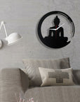 Meditating Buddha Metal Wall Clock