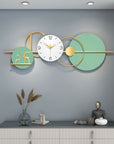 Metal Wall Clock Classic green & Golden (100*36 cm)