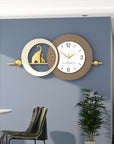 White & Beige Geometric Contemporary Wall Clock