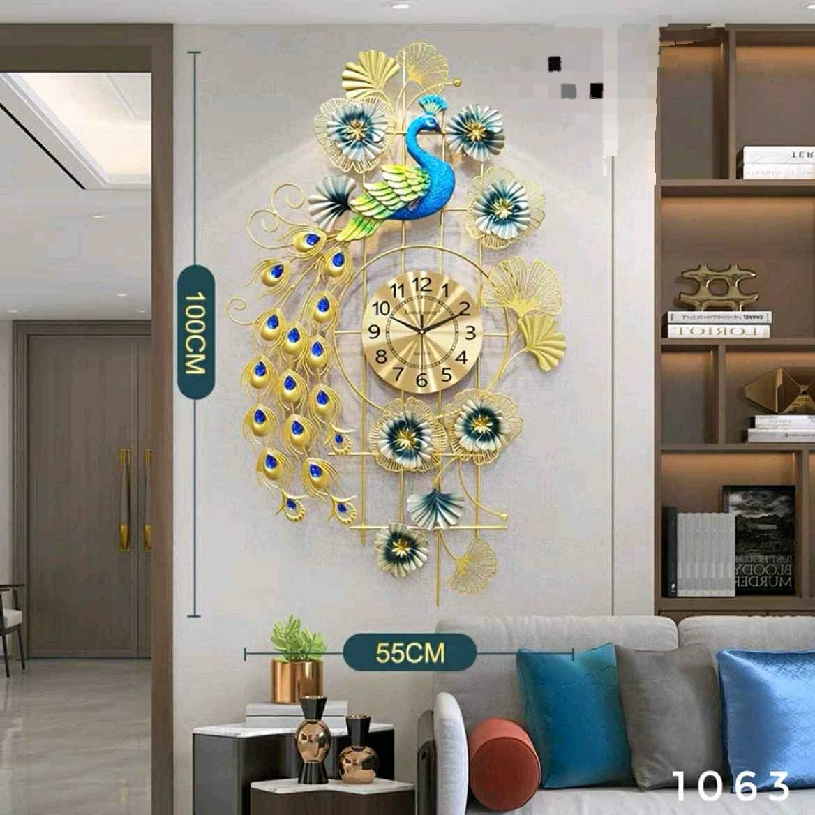 Peacock Metal Wall Clock Material-Wrought Iron - Shreya home decor